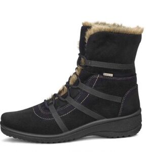 Ara Magaly GORETEX Black faux Fur-Lined Winter cold weather waterproof Boots 6.5